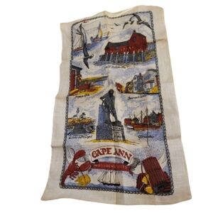 Kay Dee Prints 100% Linen Tea Kitchen Towel Cape Ann State Souvenir Massachusett